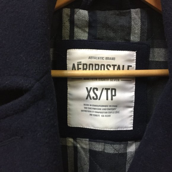 Aeropostale Women's Pea Coat Double Breasted Wool Blend Size XS Navy Blue - Picture 8 of 11